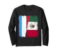 Luxembourg Mexico Half Flag Luxembourgish Mexican Jersey Long Sleeve T-Shirt