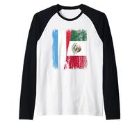 Luxembourg Mexico Half Flag Luxembourgish Mexican Jersey Raglan Baseball Tee