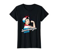 Luxembourgan Mom Luxembourgish Roots Luxembourg Flag Value Graphic T-Shirt, Women, Black, M