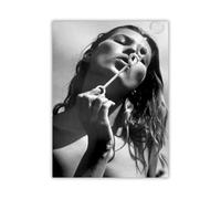 LuxePrintsStudios Woman Vogue Art Luxury Fashion Poster Play boy Print Kate Moss Supermodel Black and White Bunny Wall Art Stylish Home Decor for Bedroom Living Room Dorm Office Trendy Aesthetic 30 x