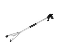Luxet Grabber Reacher Suction Cup Grip Tool- Long 32 Inch Foldable Strong Heavy Duty Aluminum Pick Up Stick - Lightweight Trash Litter Picker Claw Extended Gripper Nabber Assist for Elderly, (Black)
