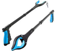 Grabber Reacher Tool - 2 Pack - Updated Version Long 32 Inch Foldable Pick Up Stick - Strong Grip Magnetic Tip Lightweight Trash Picker Claw Reacher Grabber Tool Elderly Reaching - by Luxet (Blue)