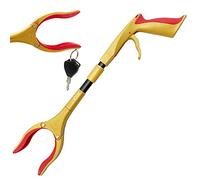 Luxet Grabber Reacher Tool - Newest Version 19 Inch Gold&Black, Foldable Pick Up Stick - Strong Grip Magnetic Tip - Heavy Duty Trash Picker Claw Reacher Grabber Tool Elderly Wheelchair Mobility Aid