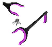 Luxet Grabber Reacher Tool - Newest Version 19 Inch Pink Long, Foldable Pick Up Stick - Strong Grip Magnetic Tip - Heavy Duty Trash Picker Claw Reacher Grabber Tool Elderly Wheelchair Mobility Aid