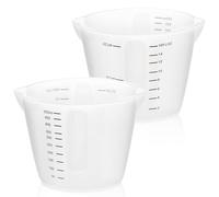 Luxeu Resin Mixing Cups, 2 Pcs Silicone Measuring Jug 500ml, Silicone Measuring Cups, with 2 Scales, Reusable, for Epoxy Resin Mixing, Jewelry Making, Casting Molds, Kitchen