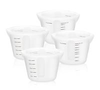 Luxeu Silicone Measuring Cups, 4 Pcs 250ml Silicone Measuring Jugs, Resin Mixing Cups, with 2 Scales, Reusable and Non-Stick, for Epoxy Resin Mixing, Casting Moulds, DIY Crafts, Lab