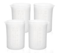 Luxeu Silicone Mixing Cups for Resin, 4 Pcs 250ml Silicone Measuring Cups, with Scale, Reusable Measuring Jugs for Casting Moulds, Epoxy Resin Mixing, DIY Crafts, Waxing, Kitchen