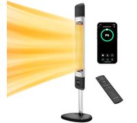 Luxeva Infrared Outdoor Heater, 1000/2500W Electric Patio Heater with Smart App Control, IP55 Waterproof, 6 Heat Modes, Energy Saving, Compact Design, Black