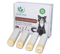 LuxeVita Biodegradable Cat Litter Tray Liners - Heavy Duty, Leak-Proof, Easy Cleanup, pet waste bags - 100% Eco-Friendly cat litter bags with drawstrings - 20 Pack (90x45) CM