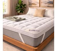 Luxevoir® Mattress Topper Double Bed 4 Inch/10cm - Soft, Hotel Quality Hypoallergenic Breathable Quilted Double Mattress Toppers - Microfiber Doubles Bed Topper Elastic Bands Up To 40cm (137x190+10cm)
