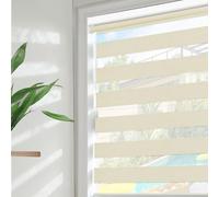 Luxevoir Panoramix No Drill Roller Shades for Window, 100% Blackout Cordless Roller Blinds for Home Privacy Custom Window Shade Easy to Install Roll Up Blinds(Cream Yellow, 114cm W x 120cm H)