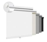Luxevoir Panoramix No Drill Roller Shades for Window, 100% Blackout Cordless Roller Blinds for Home Privacy Custom Window Shade Easy to Install Roll Up Blinds(White, 114cm W x 120cm H)
