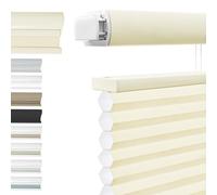 Luxevoir Panoramix Top Down Bottom Up Cellular Blinds No Drill No Tools Custom Cordless Honeycomb Shades for Window Privacy Blinds Window Treatment(Light Filtering Beige,Custom Size)