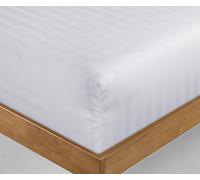 Luxevoir® Small Double Fitted Sheet - 100% Satin Stripe Microfiber 4ft Fitted Sheets - 40cm Deep Hotel Quality Small Double Bed Sheet - Hypoallergenic, Breathable & Noiseless Bed Sheet (122x190+40cm)