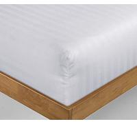 Luxevoir® Super King Size Fitted Sheets - Ultrasoft Satin Stripe Microfiber - 40 CM Extra Deep Skirt - Hypoallergenic - Breathable & Noiseless - Super King 182x200+40 cm