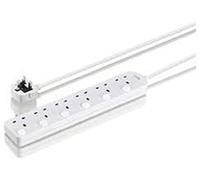 LUXFAB 1/2/4/6 Way Extension Lead - UK 3-Pin Plug Socket with 13A Fuse | 1m to 10m Cable | On/Off Switch & Power Light | Home, Office, Kitchen, Bedroom (6 Way 2 Metre (Switch), White)