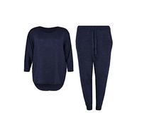 LUXFAB 2 Piece Track Suit Set High Low Top and Bottoms Casual Loungewear Sweatshirt Joggers Set