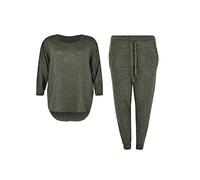 LUXFAB 2 Piece Track Suit Set High Low Top and Bottoms Casual Loungewear Sweatshirt Joggers Set