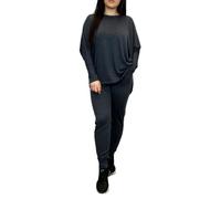 LUXFAB 2 Piece Track Suit Set High Low Top and Bottoms Casual Loungewear Sweatshirt Joggers Set