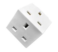 LUXFAB 2 Way Double Plug Adaptor 3 Pin Power Adapter Plug Splitter 13A Multi Plug Adaptor 2 Way Plug Adapter UK Cube Electric Double Adapter Plug UK Wall Plug (2 Way (Pack of 1))