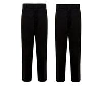 LUXFAB Boys School Uniform Half Elastic Waist Easy Pull Up Trouser Boys Pull Up School Trousers Elasticated Pull On Black Grey Navy Age 3 4 5 6 7 8 9 10 11 12 13 14 15 16