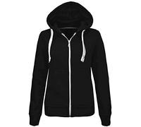 LUXFAB Girls Boys Children Fleece Plain Hoodie Top Kids Hooded Jacket Zip Up Warm Hoody 3-13 Years Black