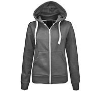 LUXFAB Girls Boys Children Fleece Plain Hoodie Top Kids Hooded Jacket Zip Up Warm Hoody 3-13 Years Charcoal