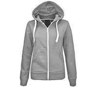 LUXFAB Girls Boys Children Fleece Plain Hoodie Top Kids Hooded Jacket Zip Up Warm Hoody 3-13 Years Grey
