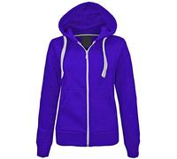 LUXFAB Girls Boys Children Fleece Plain Hoodie Top Kids Hooded Jacket Zip Up Warm Hoody 3-13 Years Royal Blue