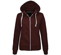 LUXFAB Girls Boys Children Fleece Plain Hoodie Top Kids Hooded Jacket Zip Up Warm Hoody 3-13 Years Wine