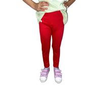 LUXFAB Girls Plain Legging Full Length Kids Children Teen Basic Stretchy Full Length Ages 2 3 4 5 6 7 8 9 10 11 12 13 Dance Stretch Teen 20+ Colours Red