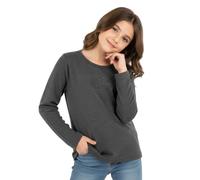 LUXFAB Kids Girls Boys New Plain Long Sleeve Basic Stretch Round Neck T-Shirt School Tee Top Size 2-13 Years Charcoal