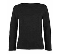 LUXFAB Kids Girls Boys New Plain Long Sleeve Basic Stretch Round Neck T-Shirt School Tee Top Size 2-13 Years Black