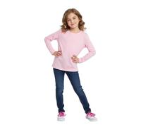 LUXFAB Kids Girls Boys New Plain Long Sleeve Basic Stretch Round Neck T-Shirt School Tee Top Size 2-13 Years Baby Pink