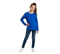 LUXFAB Kids Girls Boys New Plain Long Sleeve Basic Stretch Round Neck T-Shirt School Tee Top Size 2-13 Years Royal Blue