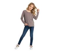 LUXFAB Kids Girls Boys New Plain Long Sleeve Basic Stretch Round Neck T-Shirt School Tee Top Size 2-13 Years Mocha
