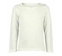 LUXFAB Kids Girls Boys New Plain Long Sleeve Basic Stretch Round Neck T-Shirt School Tee Top Size 2-13 Years White