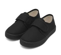 LUXFAB Kids Lace Up Canvas Plimsolls School PE Shoes Single & Pack of 2 (Black, UK Footwear Size System, Big Kid, Numeric, Medium, 1)