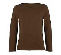 LUXFAB Kids Girls Boys New Plain Long Sleeve Basic Stretch Round Neck T-Shirt School Tee Top Size 2-13 Years Chocolate Brown