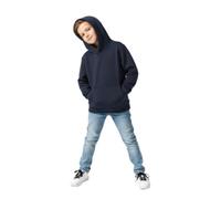 LUXFAB Kids Plain Pullover Hoodie - Unisex Fleece Sweatshirt, Long-Sleeve PE School Jumper for Boys and Girls, Ages 7-13 Years, Casual Fashion (UK, Age, 10 Years, Regular, Navy)