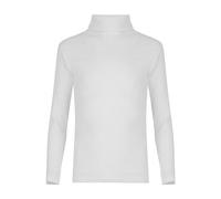 LUXFAB Kids Unisex Girls Boys Rib Polo Neck Top Turtle Neck Long Sleeve Rib Tops Size 5/6 7/8 9/10 11/12 & 13 Years White