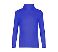 LUXFAB Kids Unisex Girls Boys Rib Polo Neck Top Turtle Neck Long Sleeve Rib Tops Size 5/6 7/8 9/10 11/12 & 13 Years Royal Blue