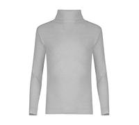 LUXFAB Kids Unisex Girls Boys Rib Polo Neck Top Turtle Neck Long Sleeve Rib Tops Size 5/6 7/8 9/10 11/12 & 13 Years Light Grey