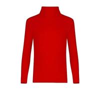 LUXFAB Kids Unisex Girls Boys Rib Polo Neck Top Turtle Neck Long Sleeve Rib Tops Size 5/6 7/8 9/10 11/12 & 13 Years Red