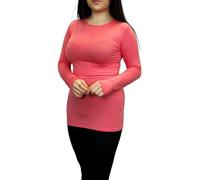 LUXFAB Ladies Long Sleeve T-Shirt Top Womens Size 8-26 Coral
