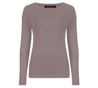 LUXFAB Ladies Long Sleeve T-Shirt Top Womens Size 8-26 Mocha