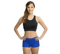 LUXFAB New Ladies Stretch Shorts Womens Hot Pants Elasticated Waist Knickers Sizes UK 8-18 Royal Blue