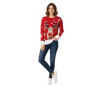 LUXFAB New Unisex Ladies Men Kids Christmas Jumper Reindeer Snowflakes Knitted Xmas Long Sweater Top