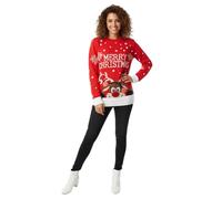 LUXFAB New Unisex Ladies Men Kids Christmas Jumper Reindeer Snowflakes Knitted Xmas Long Sweater Top