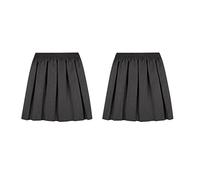 LUXFAB UK School Uniform Girls Summer Formal Dress Bottom Full Elastic Box Pleat Skirt Only Uniform (UK, Age, 16 Years, 17 Years, Regular, Pack of 2 - Grey)